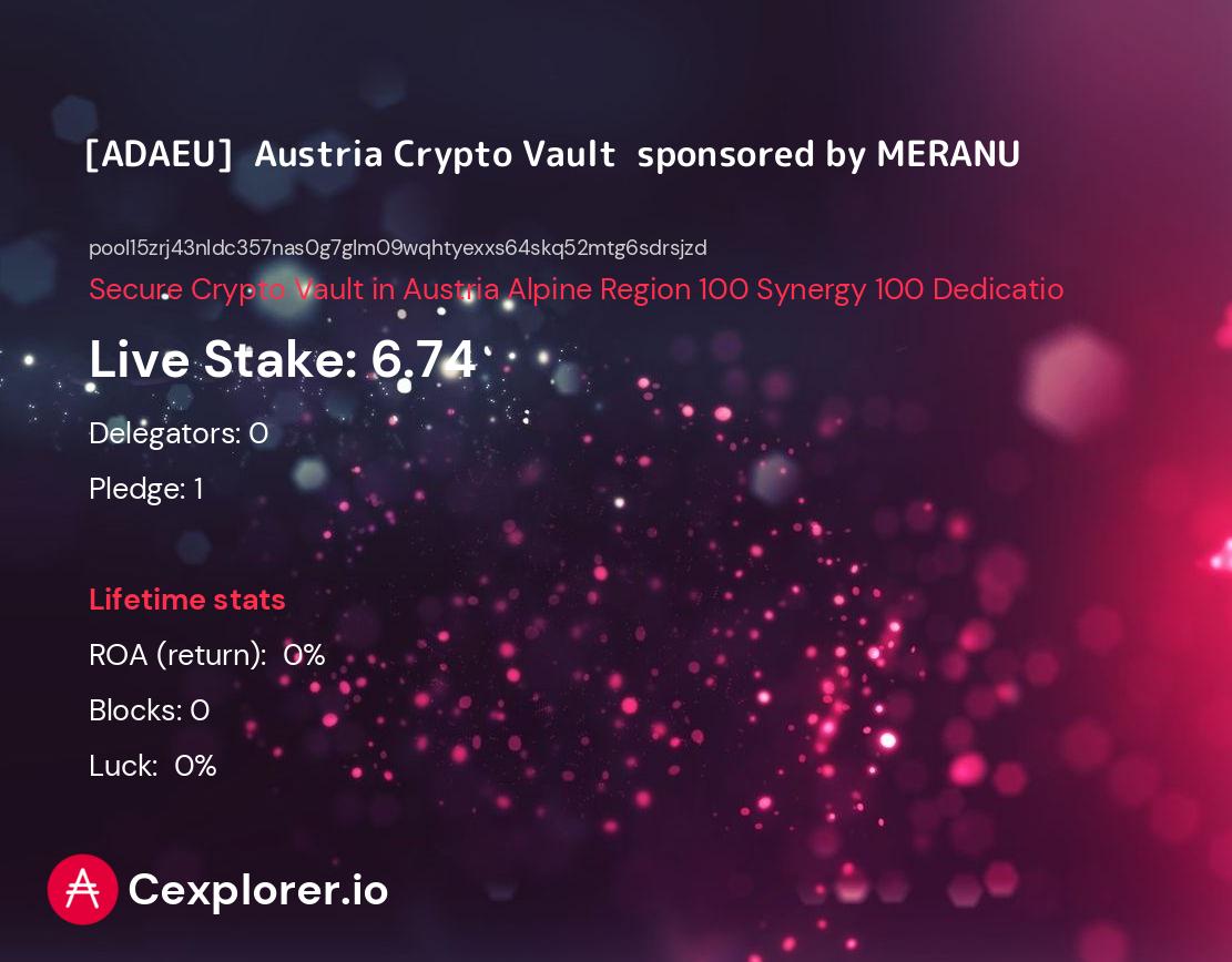 cardano pool pool15zrj43nldc357nas0g7glm09wqhtyexxs64skq52mtg6sdrsjzd