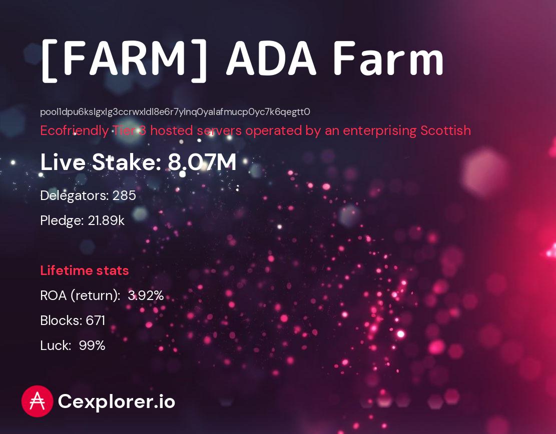 cardano pool pool1dpu6kslgxlg3ccrwxldl8e6r7ylnq0yalafmucp0yc7k6qegtt0