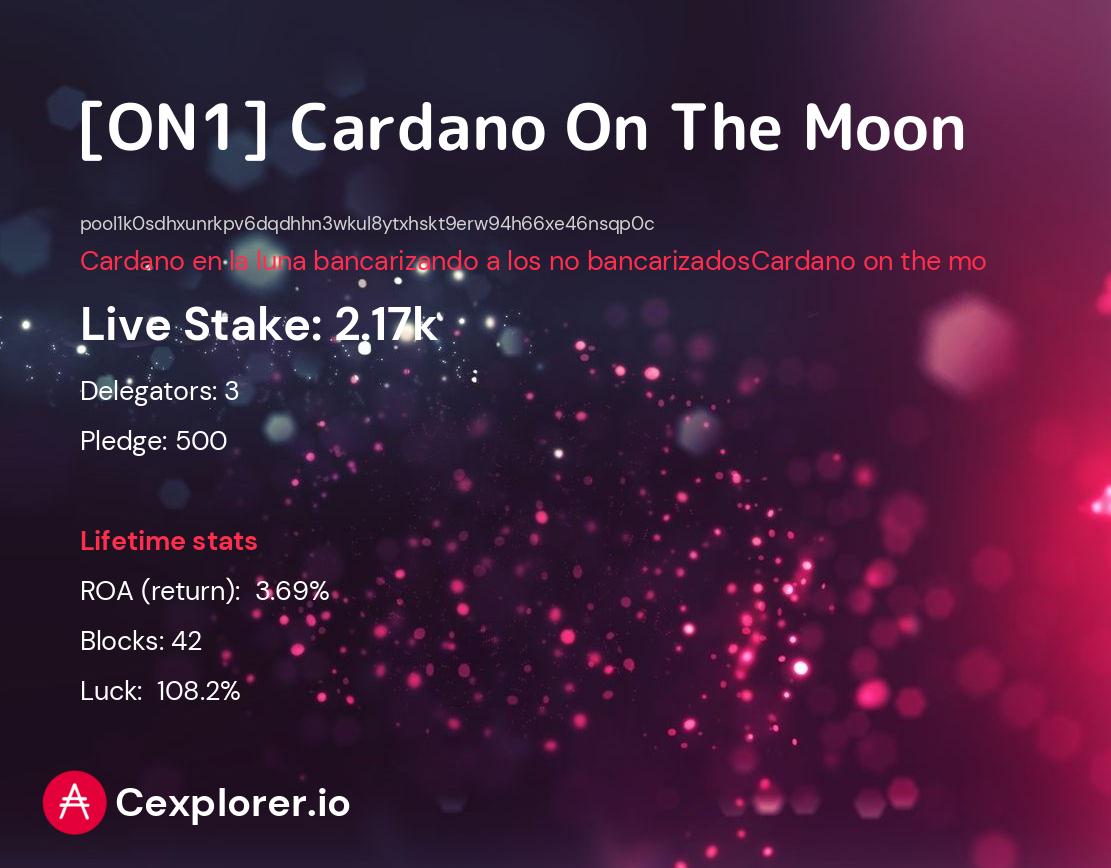cardano pool pool1k0sdhxunrkpv6dqdhhn3wkul8ytxhskt9erw94h66xe46nsqp0c